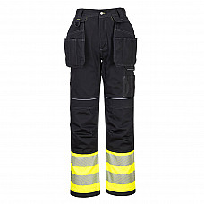 PW307 Yellow/Black PW3 Hi-Vis Class 1 Holster Pocket Trousers