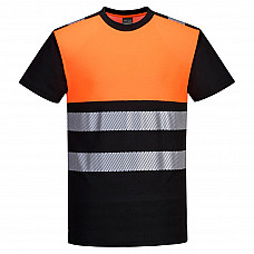 PW311 Black/Orange PW3 Hi-Vis Cotton Comfort Class 1 T-Shirt S/S