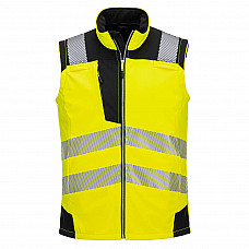 PW325 Yellow/Black Hi-Vis Softshell Gilet (3L)