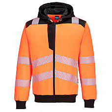 PW327 Orange/Black PW3 Hi-Vis Zip Hoodie