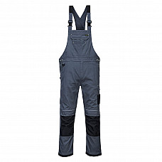 PW346 Zoom Grey/Black PW3 Work Bib and Brace