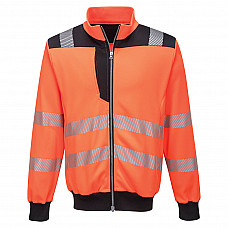 PW370 Orange/Black PW3 Hi-Vis Zip Sweatshirt