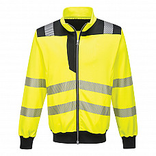 PW370 Yellow/Black PW3 Hi-Vis Zip Sweatshirt