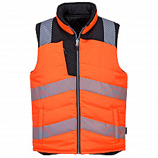 PW374 Orange/Black PW3 Hi-Vis Reversible Bodywarmer