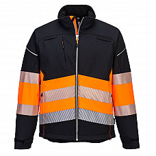 PW375 Black/Orange PW3 Hi-Vis Class 1 Softshell (3L)