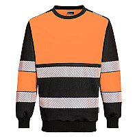 PW376 Orange/Black PW3 Hi-Vis Class 1 Sweatshirt