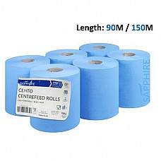 Centre Feed Rolls Embossed Blue Hand Towels 150m/90m