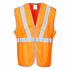 RT20 Orange Hi-Vis Zip Long Length Vest