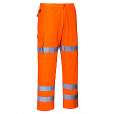 RT49 Orange Hi-Vis Three Band Work Trousers