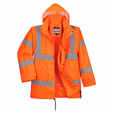 RT63 Orange Hi-Vis Breathable Interactive Rain Traffic Jacket