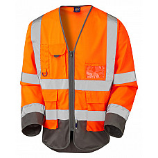 WRAFTON ISO 20471 Cl 3 Superior Sleeved Waistcoat HV ORANGE/GREY