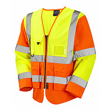 WRAFTON ISO 20471 Cl 3 Superior Sleeved Waistcoat HV YELLOW/HV ORANGE