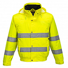 S161 Yellow Hi-Vis Rain Lite Bomber Jacket