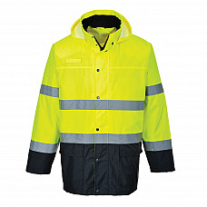 S166 Yellow/Navy Hi-Vis Contrast Rain Lite Traffic Jacket