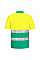 S175 Yellow/Teal Hi-Vis Lightweight Contrast Polo Shirt S/S