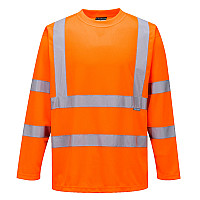 S178 Orange Hi-Vis T-Shirt L/S