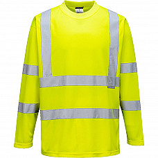 S178 Yellow Hi-Vis T-Shirt L/S