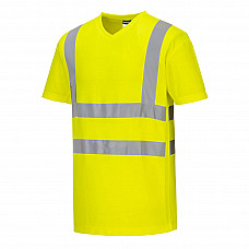 S179 Yellow Hi-Vis Cotton Comfort Mesh Insert T-Shirt S/S