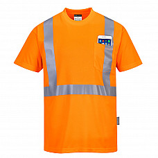 S190 - Hi-Vis Pocket T-Shirt S/S Orange