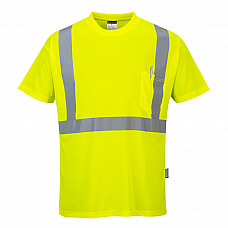 S190 - Hi-Vis Pocket T-Shirt S/S Yellow