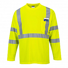 S191 - Hi-Vis Long Sleeve Pocket T-Shirt Yellow