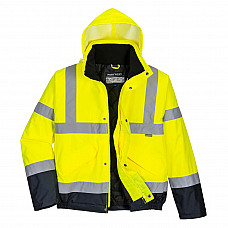 S266 Yellow/Navy Hi-Vis Contrast Winter Bomber Jacket