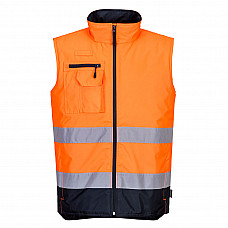 S267 Orange/Navy Hi-Vis Contrast Bodywarmer