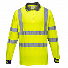 S271 Yellow Hi-Vis Cotton Comfort Polo Shirt L/S