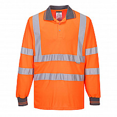 S277 Orange Hi-Vis Polo Shirt L/S