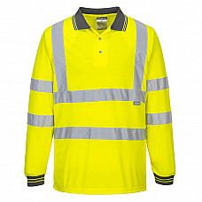 S277 Yellow Hi-Vis Polo Shirt L/S