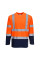 S280 Orange/Navy Hi-Vis Cotton Comfort Contrast T-Shirt L/S