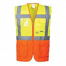 S376 Yellow/Orange Prague Hi-Vis Executive Vest