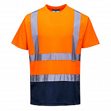 S378 Orange/Navy Hi-Vis Contrast T-Shirt S/S