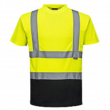 S378 Yellow/Black Hi-Vis Contrast T-Shirt S/S