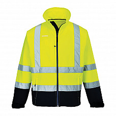 S425 Yellow/Navy Hi-Vis Contrast Softshell (3L)