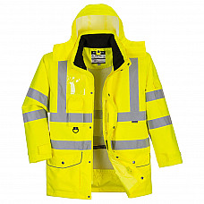 S427 Yellow Hi-Vis Breathable 7-in-1 Traffic Jacket