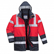 S466 Red/Navy Hi-Vis Contrast Winter Traffic Jacket