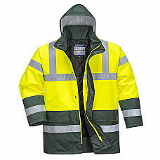 S466 Yellow/Green Hi-Vis Contrast Winter Traffic Jacket