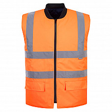 S469 Orange Hi-Vis Reversible Bodywarmer