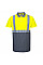 S479 Yellow/Grey Hi-Vis Contrast Polo Shirt S/S