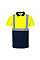 S479 Yellow/Navy Hi-Vis Contrast Polo Shirt S/S