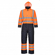 S485 Orange/Navy Hi-Vis Contrast Winter Coverall