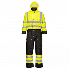 S485 Yellow/Black Hi-Vis Contrast Winter Coverall