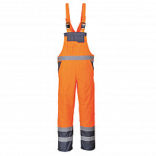 S488 Orange/Navy Hi-Vis Breathable Contrast Rain Bib and Brace