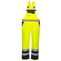 S488 Yellow/Black Hi-Vis Breathable Contrast Rain Bib and Brace