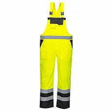 S488 Yellow/Black Hi-Vis Breathable Contrast Rain Bib and Brace