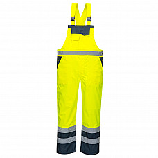 S488 Yellow/Navy Hi-Vis Breathable Contrast Rain Bib and Brace