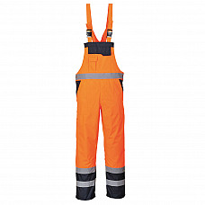 S489 Orange Hi-Vis Contrast Winter Bib and Brace