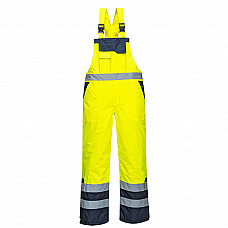 S489 Yellow Hi-Vis Contrast Winter Bib and Brace