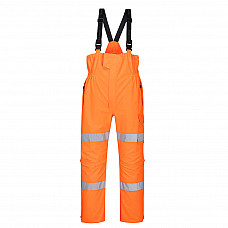 S594 Orange Hi-Vis Extreme Rain Bib and Brace